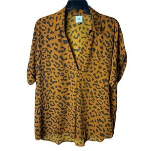 Cabi 4345 Replay Brown Leopard Print Top M